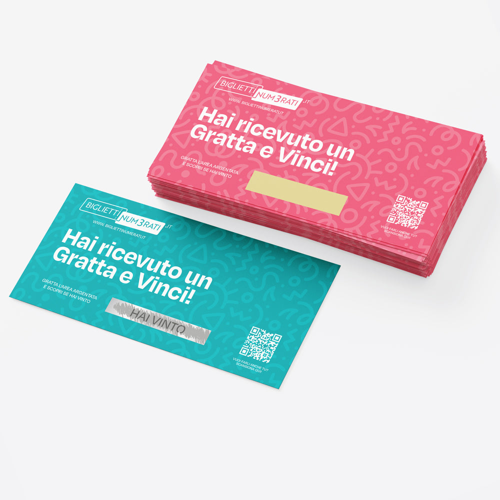 Gratta e vinci personalizzati rosso e verde