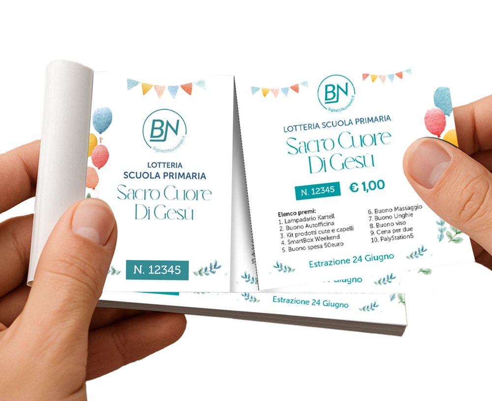 Biglietti lotteria con matrice