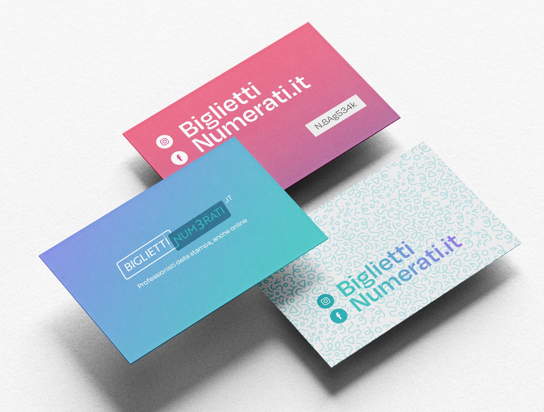 Biglietti da visita e coupon numerati