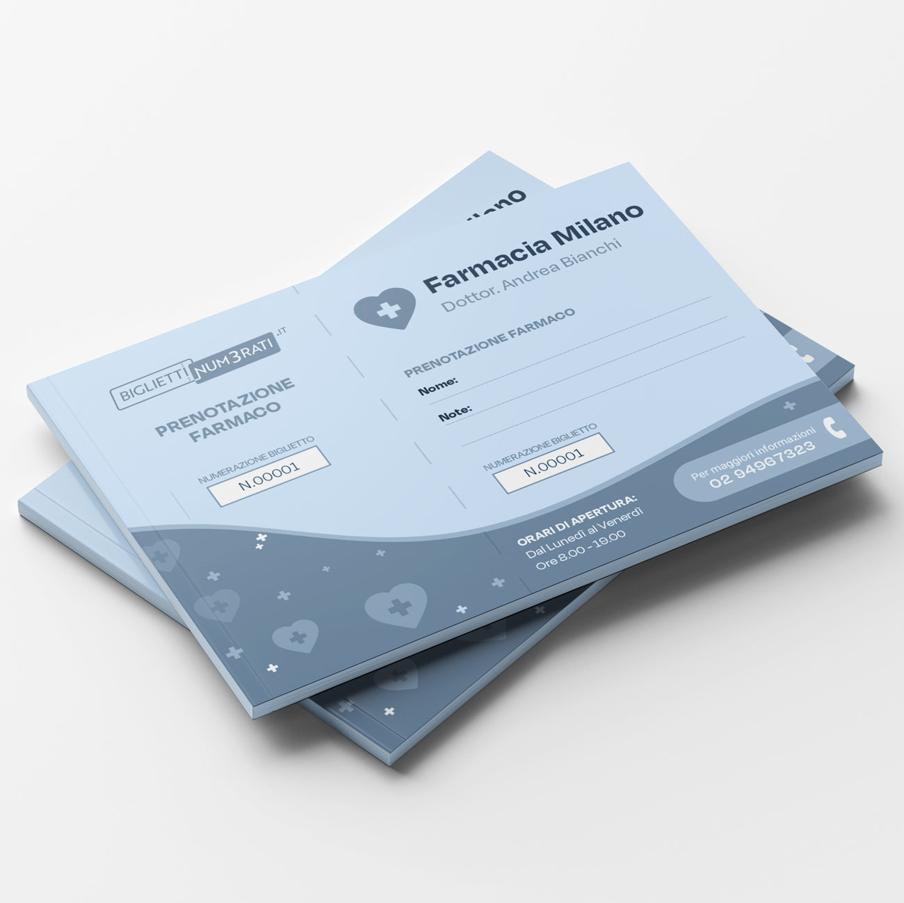 blocchetti in carta colorata azzurra