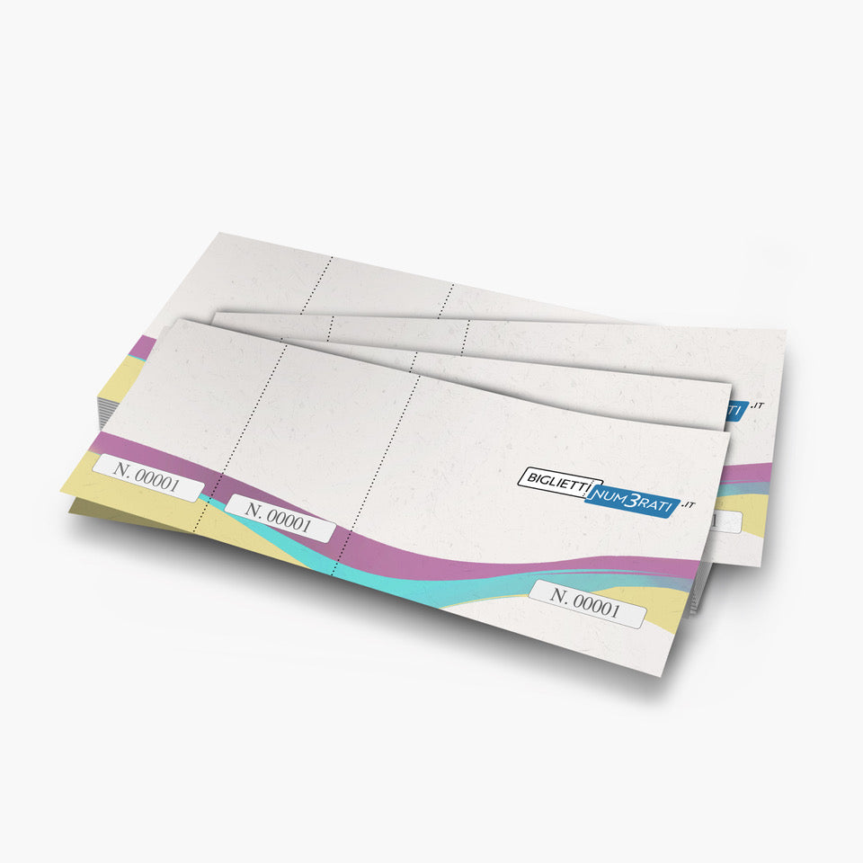 Dettaglio biglietto sfuso stampato a colori su carta usomano