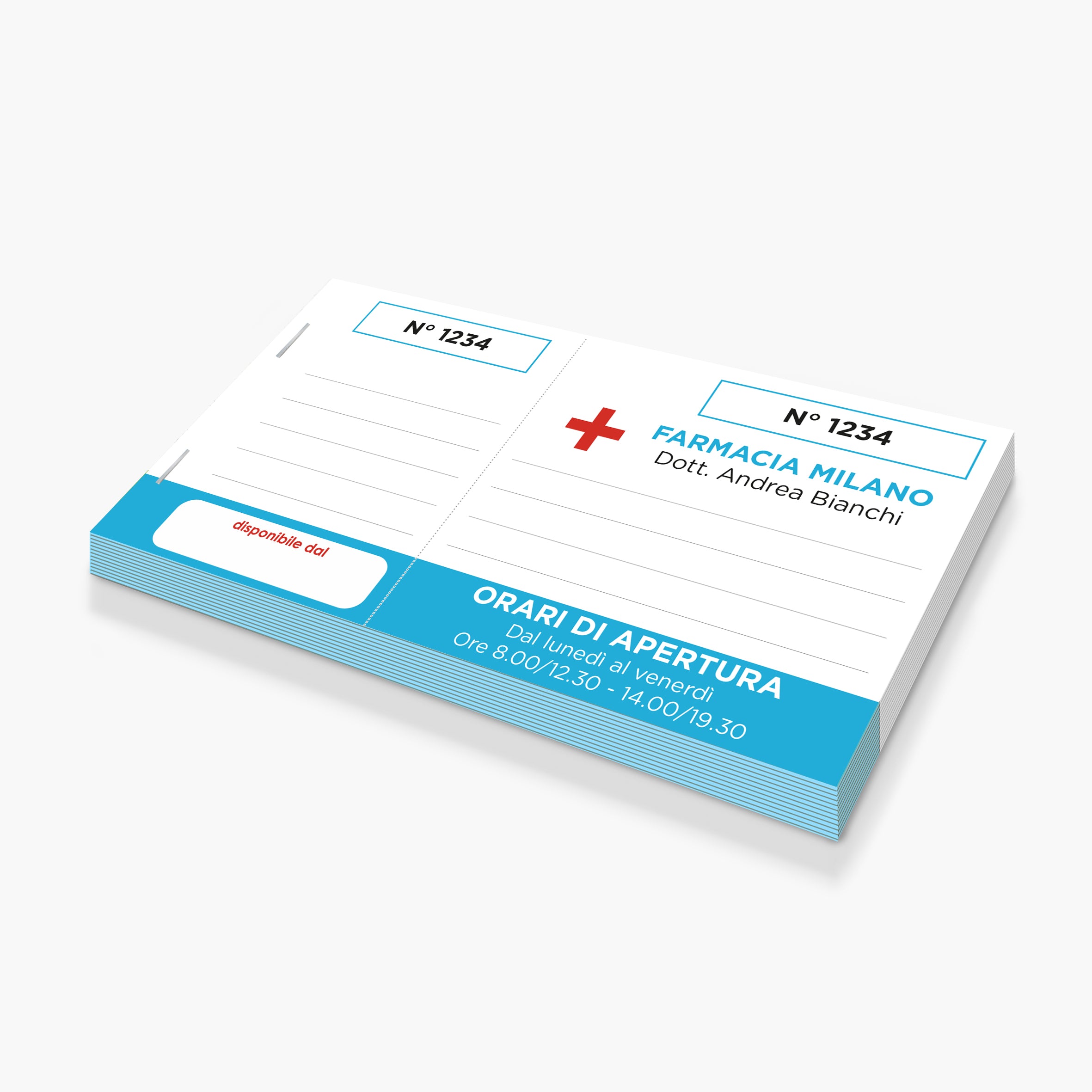 Blocchetto numerato con matrice personalizzata e copertina