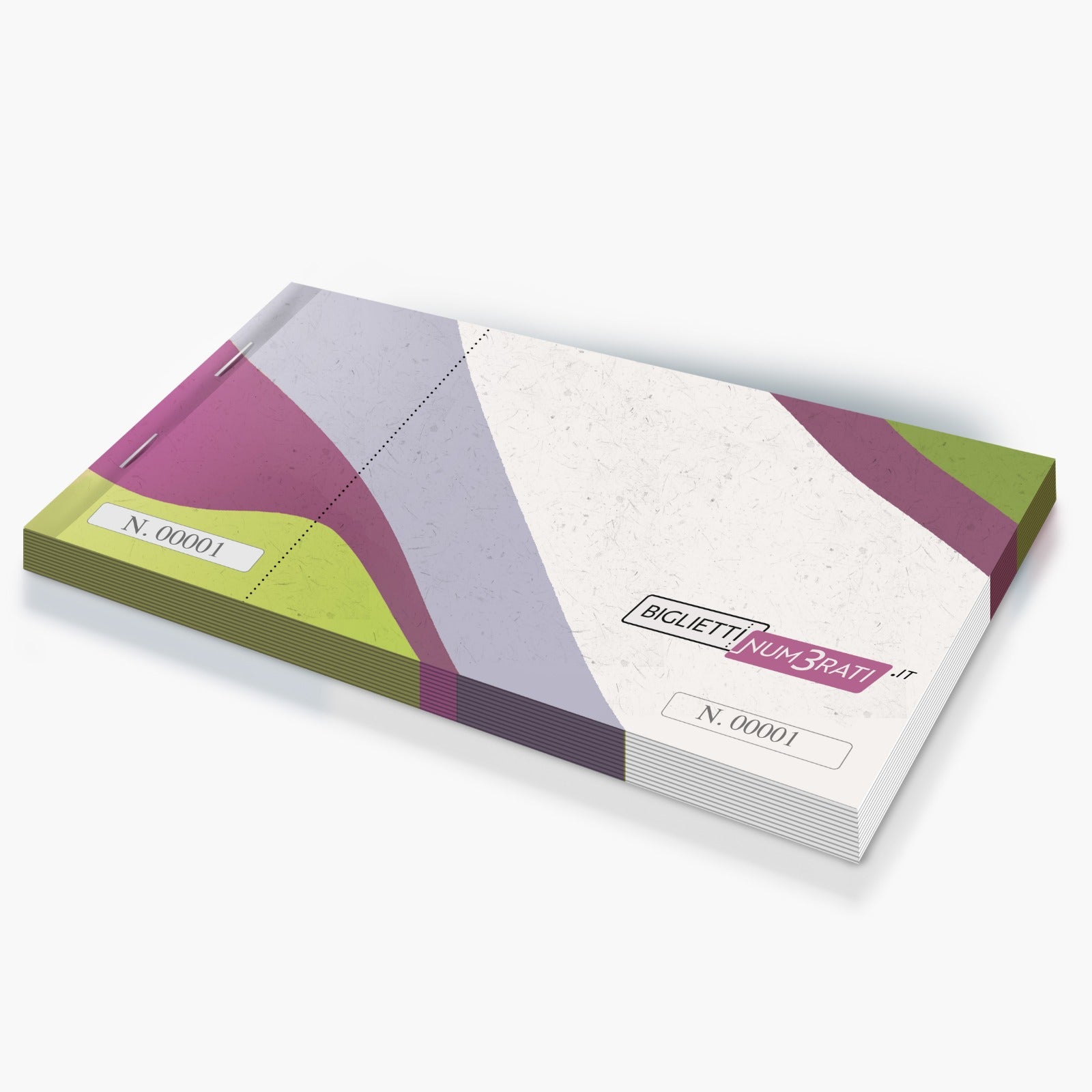 Dettaglio biglietti lotteria rilegati con matrice perforata