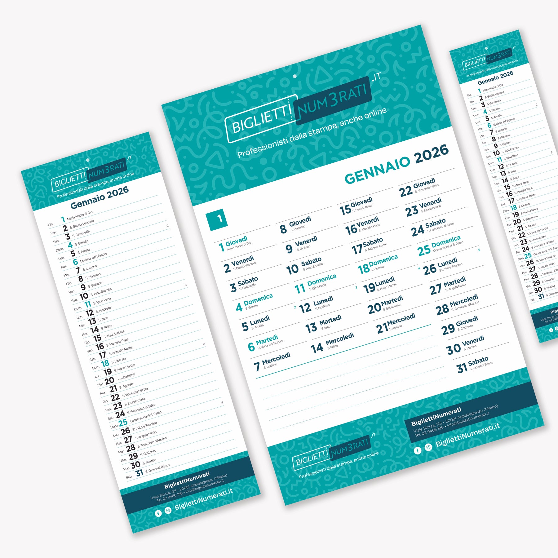 Calendario personalizzato molti formati disponibili