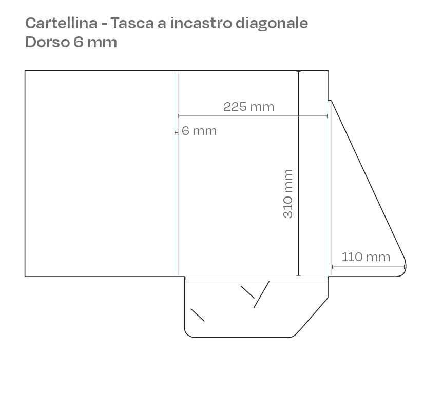 cartellina con tasca a incastro diagonale