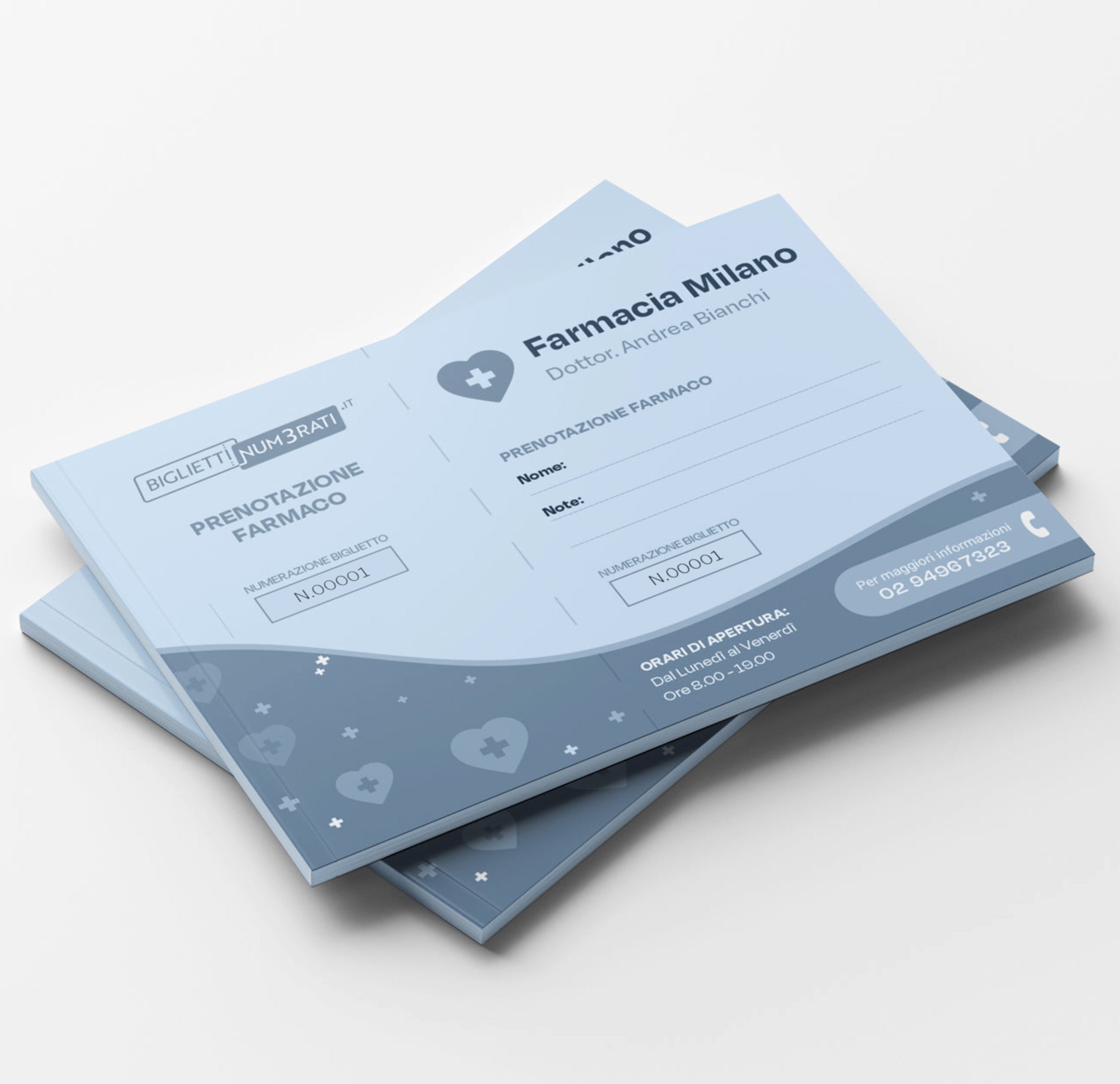 blocchetti in carta colorata azzurra