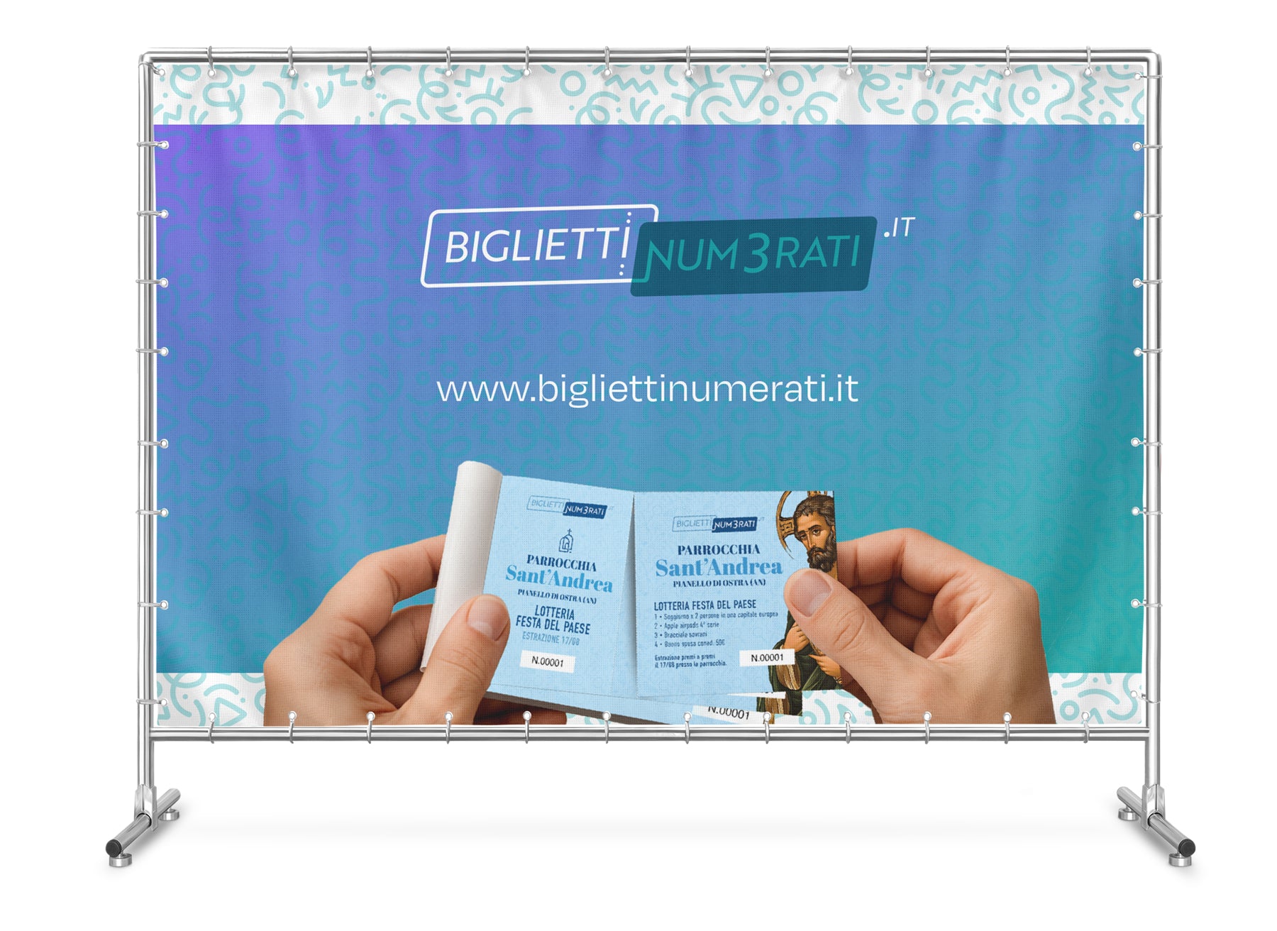 striscione in pvc 510 g con occhielli ogni 50 cm